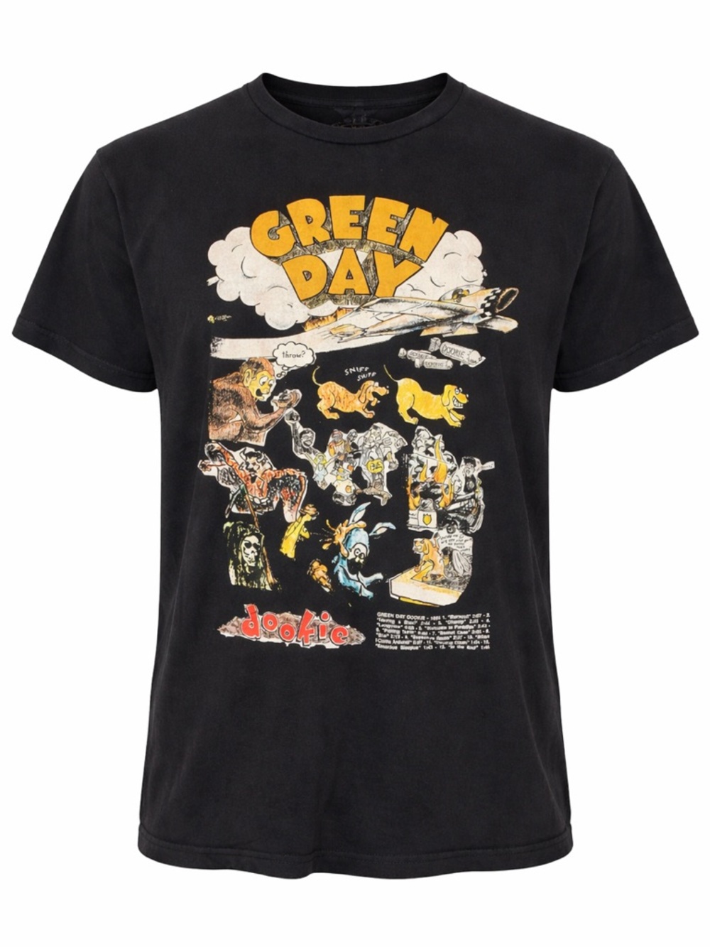 Green Day Dookie Graphic Band T Shirt Black Punk Rock Album Tee Short Sleeve L